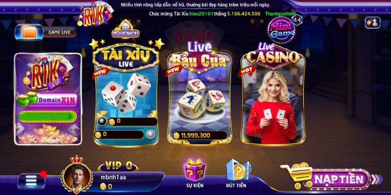 Sức hút không thể cưỡng lại tại sảnh cược casino online Rikvip 